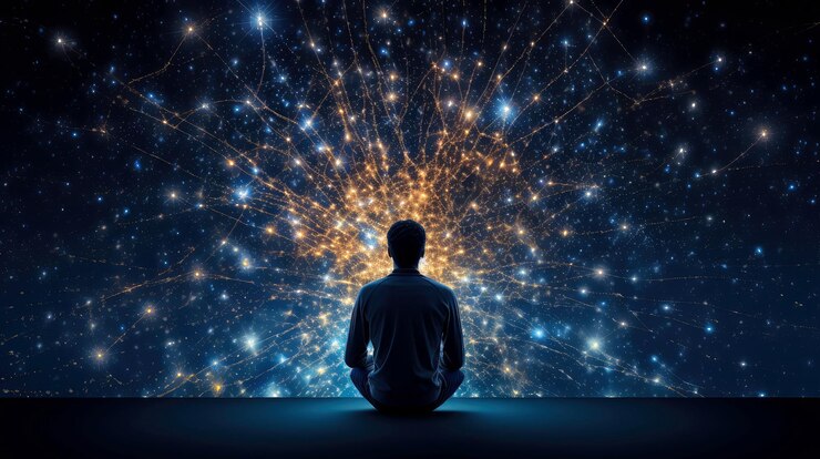 Intuition silhouette experiencing enlightenment
