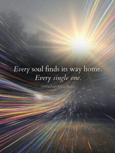 Every soul finds its way home. Every single one. Quote offering comfort that every soul goes home after death, from a psychic medium.