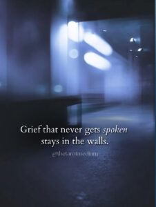 Grief that never gets spoken stays in the walls. Quote about why places become haunted through unspoken grief and residual emotion, from a psychic medium.